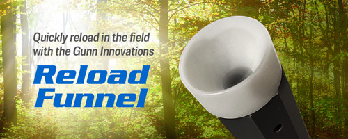 Gunn Innovations Reload Funnel helps you reload your muzzleloader quickly in the field without spilling powder